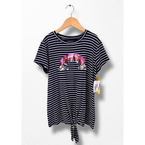 NWT Rumi + Ryder Tie-Front Rainbow Top, Size 12/14